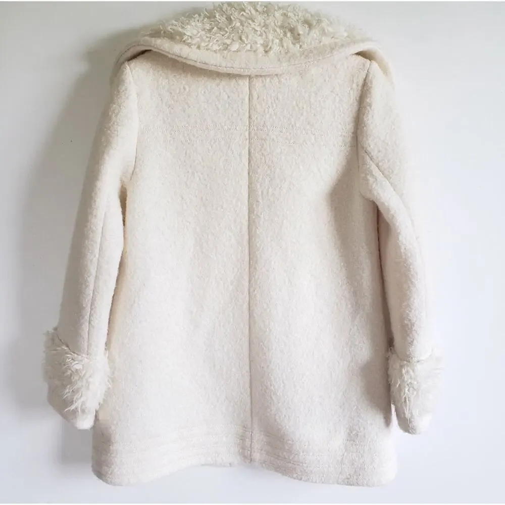 Free People Faux Fur Wooley Pea Coat